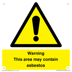 Warning This area may contain asbestos